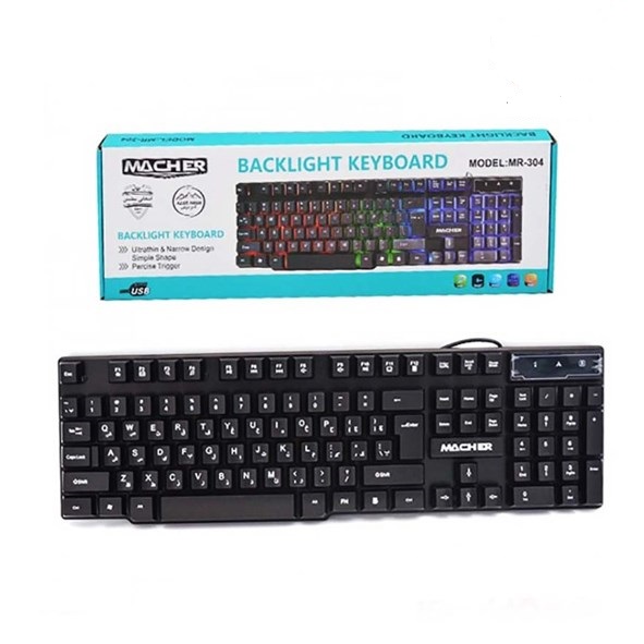 تصویر کيبورد سيم دار گيمينگ مچر MACHER-MR304